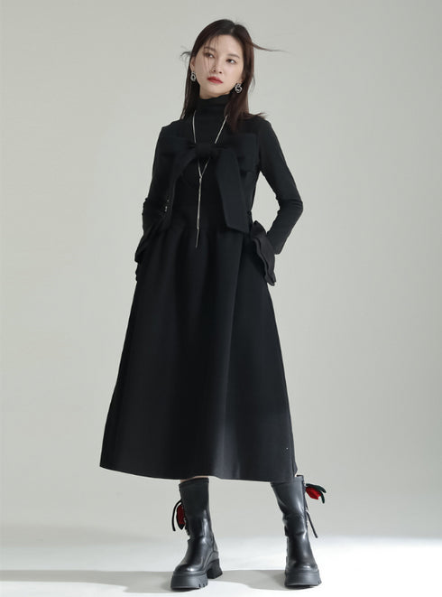 ビッグサイズリボンサロペット Aライン モダン おしゃれ /レディース モレビー|モード系ファッションブランド