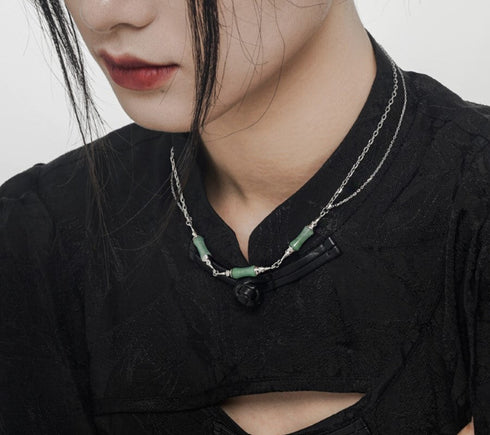 ネックレス アクセサリー シルバー 翡翠 /レディース モレビー|モード系ファッションブランド