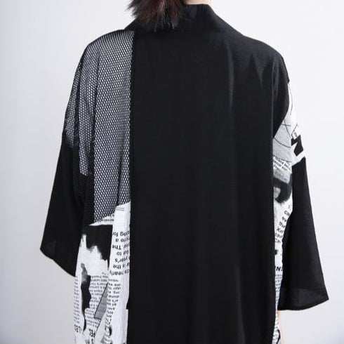 中性的 アウター ロング和風カーディガン 羽織 メッシュ /ユニセックス ・メンズ モレビー|モード系ファッションブランド