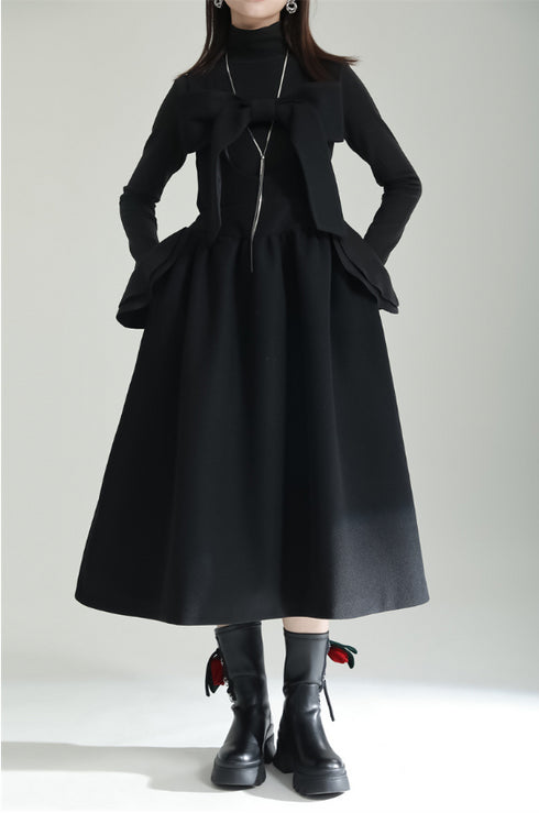 ビッグサイズリボンサロペット Aライン モダン おしゃれ /レディース モレビー|モード系ファッションブランド