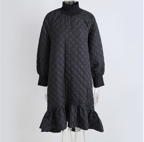 キルティングミディ丈ワンピース スタイリッシュ コットン /レディース モレビー|モード系ファッションブランド