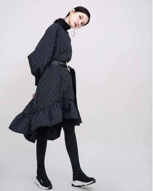 キルティングミディ丈ワンピース スタイリッシュ コットン /レディース モレビー|モード系ファッションブランド