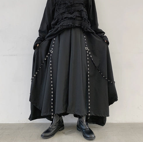 ビッグサイズ袴パンツ 黒 ブラック ビッグシルエット /ユニセックス ・メンズ モレビー|モード系ファッションブランド