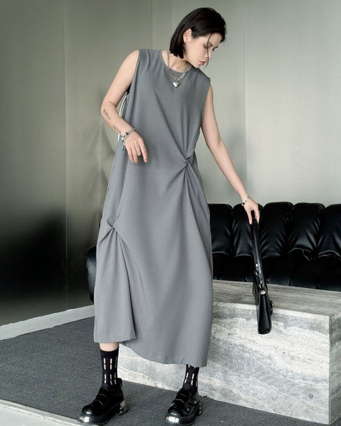 モダンノースリーブロングワンピース /レディース モレビー|モード系ファッションブランド