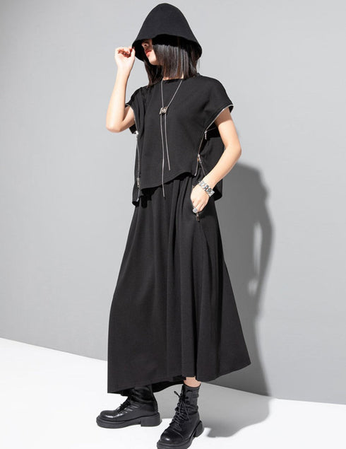 ノースリーブTシャツ ショート丈 クロップドシャツ ドロップショルダー /レディース モレビー|モード系ファッションブランド