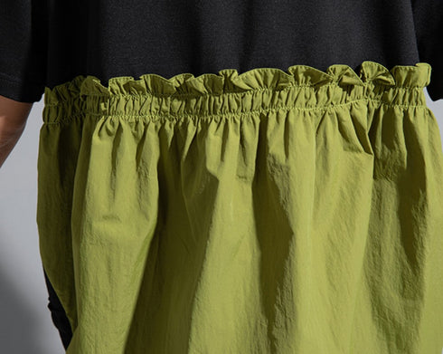 バイカラーTシャツ/カットソー アシンメトリー ギャザー /レディース モレビー|モード系ファッションブランド