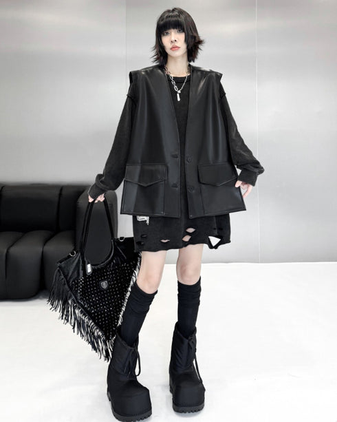 シック&モダンデザインダメージ加工スウェットシャツ /レディース モレビー|モード系ファッションブランド