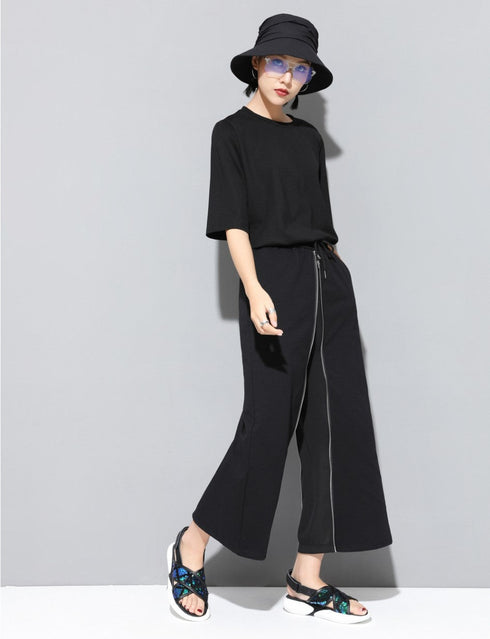 ツーピース風ワイドパンツ スカート風 八分丈 /レディース モレビー|モード系ファッションブランド