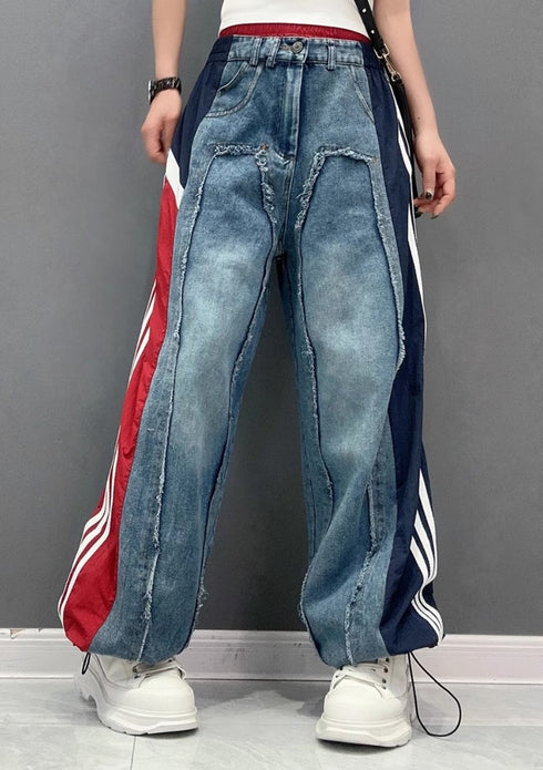 スリーラインアシンメトリーデニムジーンズ モダン ストリート /レディース モレビー|モード系ファッションブランド