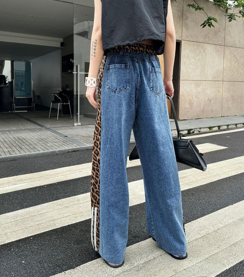 ヒョウ柄デザインモダンデニムジーンズ おしゃれ かわいい /レディース モレビー|モード系ファッションブランド