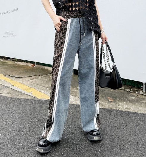 ヒョウ柄デザインモダンデニムジーンズ おしゃれ かわいい /レディース モレビー|モード系ファッションブランド