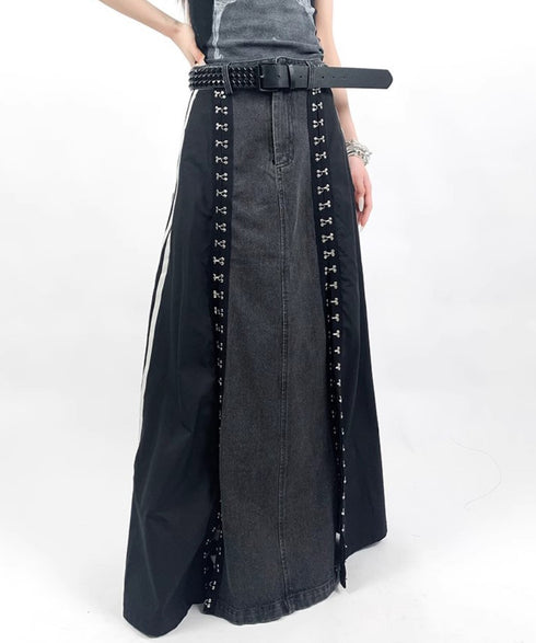 アシンメトリーロングデニムスカート おしゃれ モダン /レディース モレビー|モード系ファッションブランド