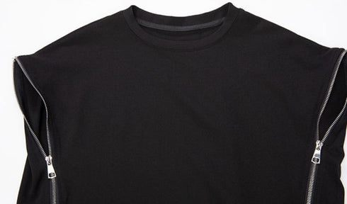 ノースリーブTシャツ ショート丈 クロップドシャツ ドロップショルダー /レディース モレビー|モード系ファッションブランド