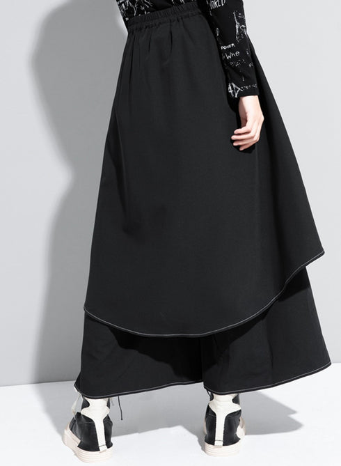 中性的 レイヤードワイドパンツ 袴パンツ /ユニセックス ・メンズ モレビー|モード系ファッションブランド