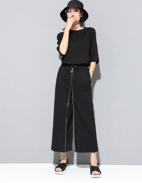 ツーピース風ワイドパンツ スカート風 八分丈 /レディース モレビー|モード系ファッションブランド