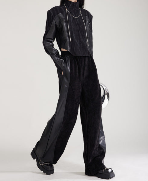 PUレザー高級スウェットパンツ モダン /レディース モレビー|モード系ファッションブランド