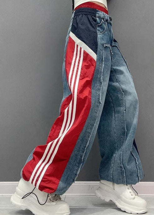 スリーラインアシンメトリーデニムジーンズ モダン ストリート /レディース モレビー|モード系ファッションブランド