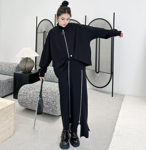 モダンデザインアシンメトリージャケット ブラック /レディース モレビー|モード系ファッションブランド