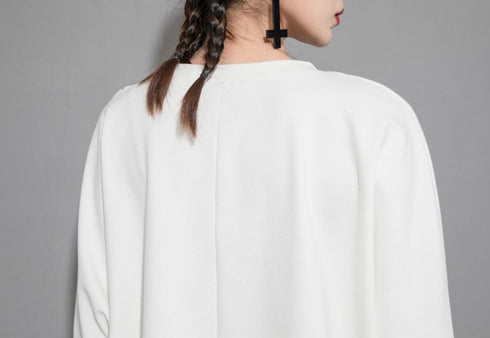 ヘムデザイン長袖ロングシャツ/カットソー アシンメトリー /レディース モレビー|モード系ファッションブランド