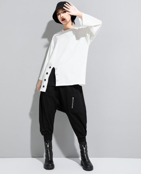 アシンメトリーリングデザインTシャツ/カットソー オーバーサイズ /レディース モレビー|モード系ファッションブランド