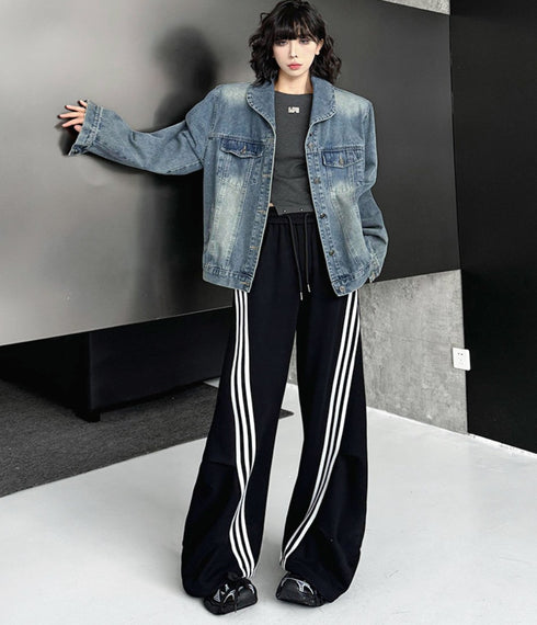 ライン入りルーズスポーティボトムス /ユニセックス ・メンズ モレビー|モード系ファッションブランド