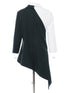 バイカラーアシンメトリージャケット モノトーン白黒スーツ /レディース モレビー|モード系ファッションブランド