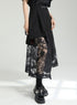 花柄レースロングスカート アシンメトリー /レディース モレビー|モード系ファッションブランド