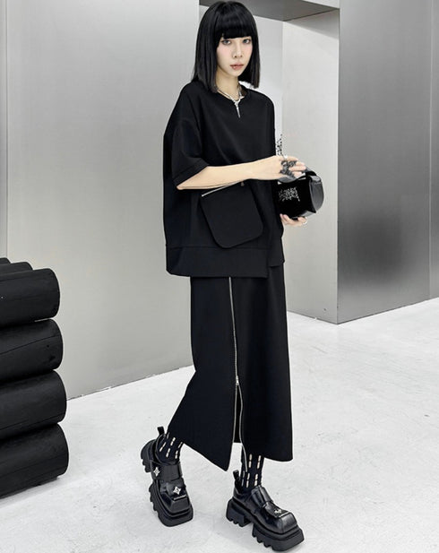 アシンメトリーデザイン上下セットアップ /レディース モレビー|モード系ファッションブランド