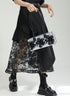 花柄レースロングスカート アシンメトリー /レディース モレビー|モード系ファッションブランド