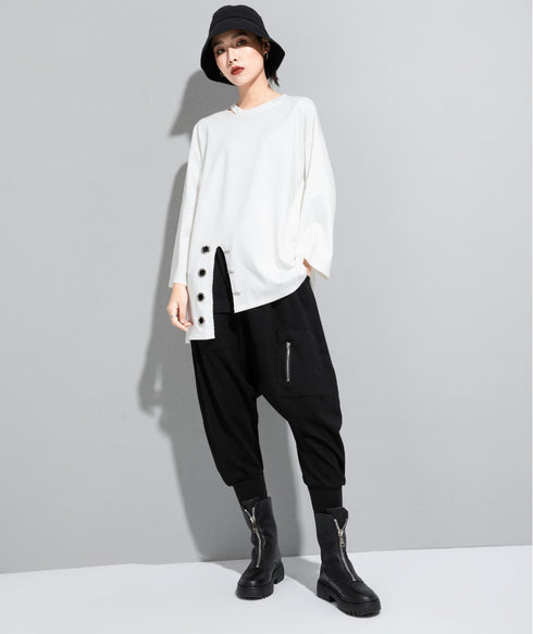 アシンメトリーリングデザインTシャツ/カットソー オーバーサイズ /レディース モレビー|モード系ファッションブランド