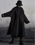 モダンブラックロングコート フード付き /ユニセックス ・メンズ モレビー|モード系ファッションブランド