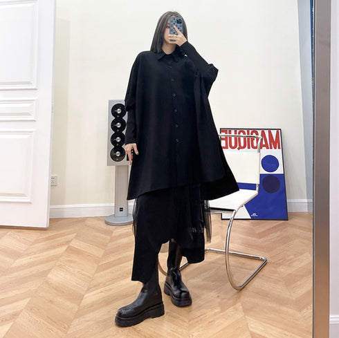 シック&モダンロングシャツワンピース おしゃれ 大人 /レディース モレビー|モード系ファッションブランド