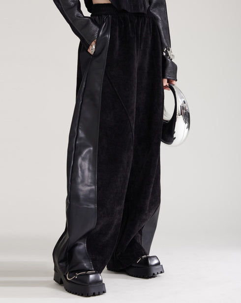 PUレザー高級スウェットパンツ モダン /レディース モレビー|モード系ファッションブランド