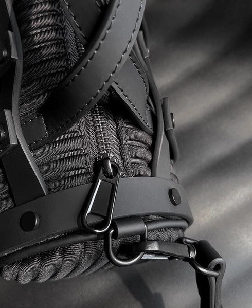 レザーハンドバッグ ショルダーバッグ ブラック 格子 /ユニセックス モレビー|モード系ファッションブランド