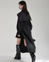 モダンアシンメトリーロングシャツ ブラック ホワイト /レディース モレビー|モード系ファッションブランド