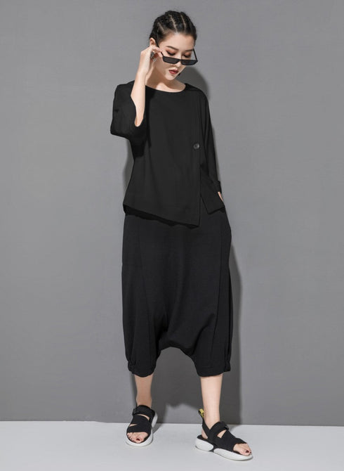 スリット入りアシンメトリー七分袖Tシャツ /レディース モレビー|モード系ファッションブランド