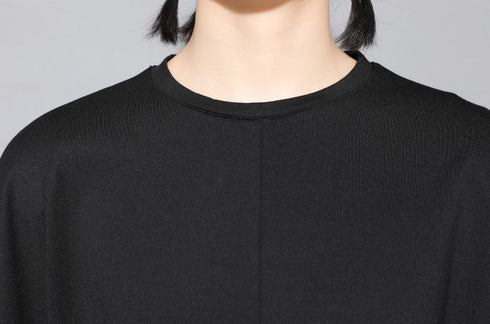 アシンメトリー七分袖Tシャツ オーバーサイズ オーバーシルエット /ユニセックス モレビー|モード系ファッションブランド