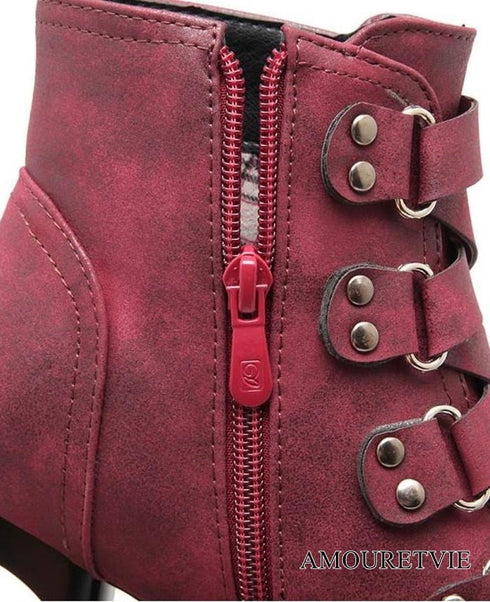 ショートブーツ レザーブーツ PU マーチンブーツ /レディース モレビー|モード系ファッションブランド