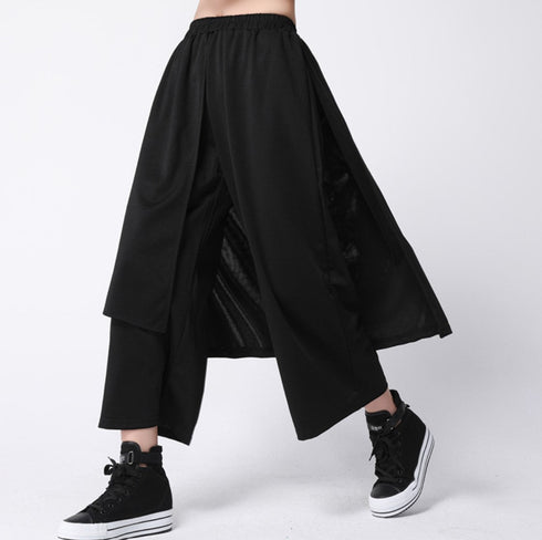 アシンメトリー袴パンツ ブラック /ユニセックス ・メンズ モレビー|モード系ファッションブランド