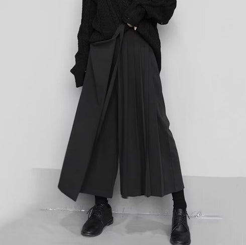 アシンメトリープリーツ袴パンツ /ユニセックス ・メンズ モレビー|モード系ファッションブランド
