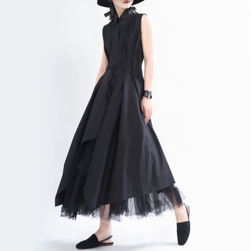 スタイリッシュノースリーブロングワンピース /レディース モレビー|モード系ファッションブランド