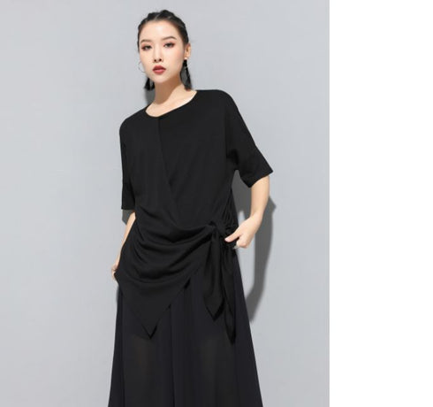 アシンメトリー半袖Tシャツ アシンメトリーカットソー /ユニセックス モレビー|モード系ファッションブランド