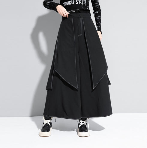 中性的 レイヤードワイドパンツ 袴パンツ /ユニセックス ・メンズ モレビー|モード系ファッションブランド