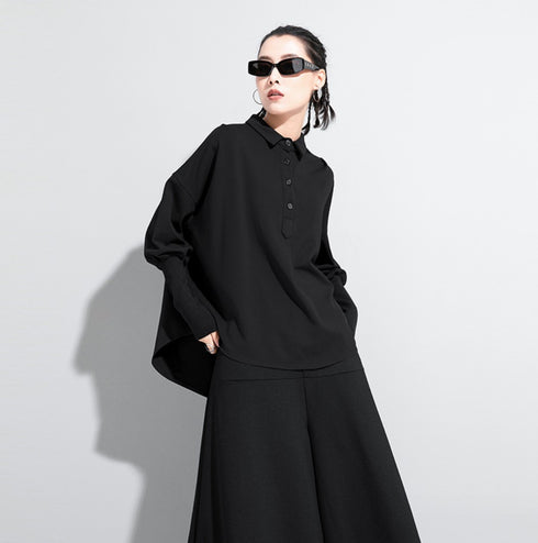 ドルマンポロシャツ 長袖シャツ キャンディスリーブ /レディース モレビー|モード系ファッションブランド