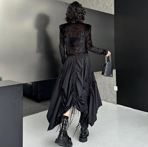 ギャザー仕様2WAYロングスカート /レディース モレビー|モード系ファッションブランド