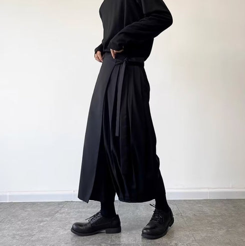 アシンメトリープリーツ袴パンツ /ユニセックス ・メンズ モレビー|モード系ファッションブランド