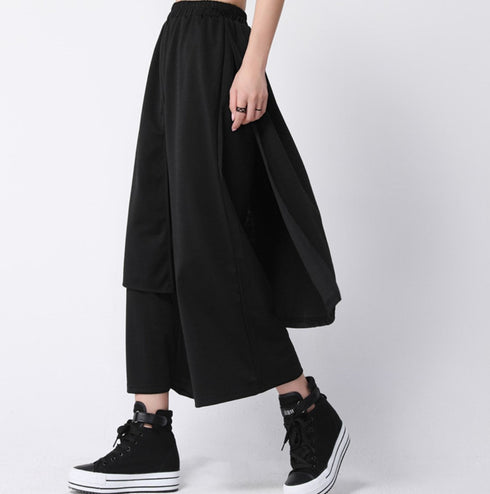 アシンメトリー袴パンツ ブラック /ユニセックス ・メンズ モレビー|モード系ファッションブランド