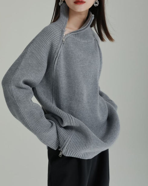 アシンメトリーゆったりセーター/ニット ビッグサイズ /レディース モレビー|モード系ファッションブランド