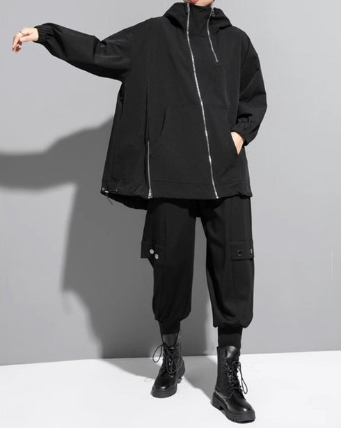 フード付きアシンメトリージャケット/コート /レディース モレビー|モード系ファッションブランド