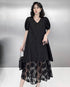 Aラインスカート半袖レース仕様ロングワンピース /レディース モレビー|モード系ファッションブランド